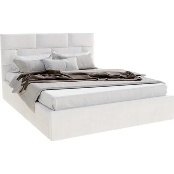 Postel Čalouněná postel PASADENA 90x200 s kovovým roštem BÍLÁ