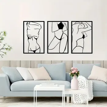Obraz BAF Soubor třech kovových dekorací Dívka