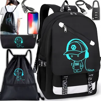 Školní batoh Vícekomorový Školní batoh Bergens černý 37 l