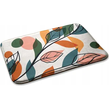Koberec Podlahová rohožka do obýváku s potiskem Listy a tvary 75x45 cm