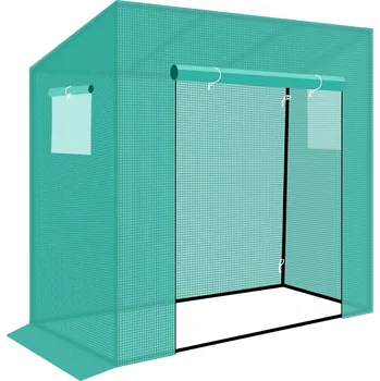 Skleník ZAHRADNÍ TUNELOVÝ SKLENÍK ZELENÝ NA RAJČATA A OKURKY 200x77x168-150CM 5902431029900