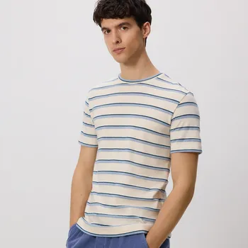 Pánské tričko Reserved - Pruhované tričko regular - bílá - WC956-00X - WC956-00X-L