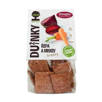 ZEMANKA UGO Slané krekry s dužinou z červené řepy a mrkve 100 g