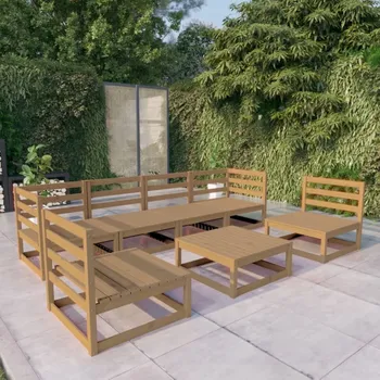 Sada zahradního nábytku dřevěná VidaXL hnědá 7 ks