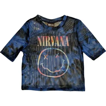 Nirvana Tričko Pastel Happy Face Ladies Blue S