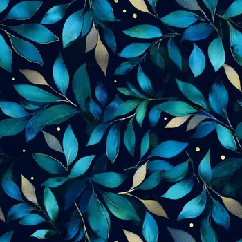 Venezia, Tyrkysovozlatavé listy (E)** (Polyesterový úplet Venezia)