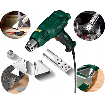 Horkovzdušná pistole Elektrická Horkovzdušná Pistole Parkside 2000 W 230 V 600 °C trysky PHLG 2000 F5