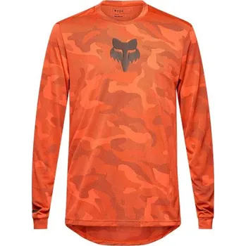 cyklistický dres FOX Cyklistický dres s dlouhým rukávem letní - RANGER TRU DRI - oranžová S