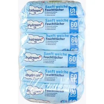 Hygienický ubrousek Vlhčené ubrousky Babydream sensitive 6x 60 ks
