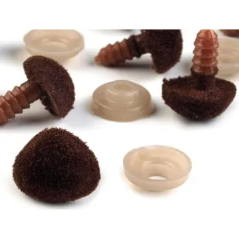 Bezpečnostní nos, čumák 14mm, sametový, hnědý (1ks)