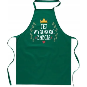 Kuchyňská zástěra KUCHYŇSKÁ ZÁSTĚRA zelená dárek pro JEJÍ VÝSOST BABIČKU ke Dni FA_423_z