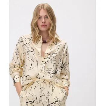 Pánská košile Reserved - Vzorovaná viskózová košile - béžová - 374FH-08P - 374FH-08P-L