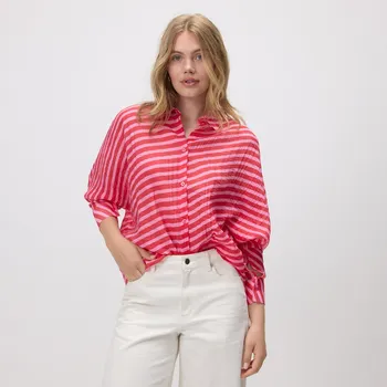 Dámská košile Reserved - Vzorovaná košile ze směsi viskózy - fuchsiová - 396FH-43X - 396FH-43X-XS