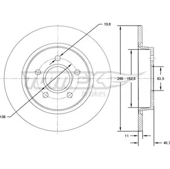 Brzdový kotouč Brzdový kotouč TOMEX TX 71-94