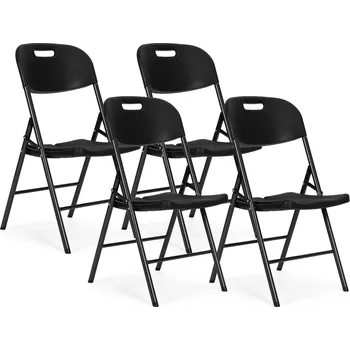 Barová židle Sada 4 skládacích židlí Metal & HDPE černé ModernHome