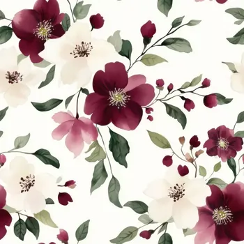 Venezia, Šípkové květy vínovokrémové (E)** (Polyesterový úplet Venezia)