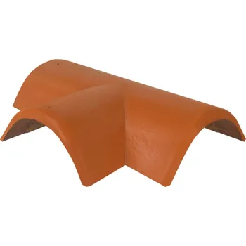 Střešní krytina Hřebenáč rozdělovací levý T220 Bramac Novo se dvěma příchytkami -cihlově červená