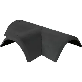 betonová krytina Hřebenáč rozdělovací levý T220 Bramac Novo se dvěma příchytkami -břidlicově černá