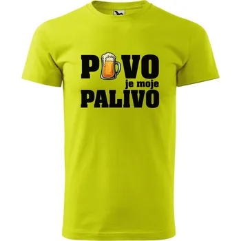 Pánské oblečení Pánské tričko Pivo je moje palivo Velikost: L, Barva trička: Limetková