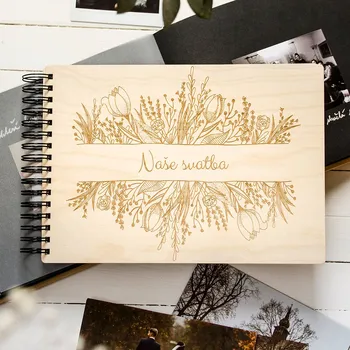 Dědova dílna Kroužkové fotoalbum Naše svatba rozkvetlá Počet a barva papírů: Černé - 30 listů