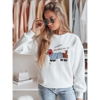 Dámská mikina Dámská mikina oversize s výšivkou DOGSWEETY BY1479 Barva: Bílá, Velikost: ONE SIZE