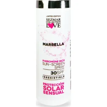 Přípravek na opalování Sezmar Love 30 SPF Přírodní hydratační sprej na opalování - marbella 100 ml