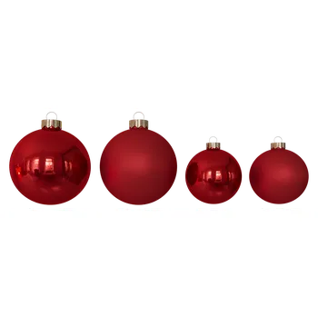 Vánoční dekorace Sada vánočních baněk, červená, sklo, 54 ks 12002P954