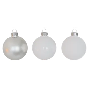 Vánoční dekorace Sada vánočních baněk Just White, bílá, sklo, 20 ks 15112P620