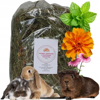 Krmivo pro hlodavce SIANKO JARNICKIE ŁĄKOWE LIŚĆ MALINY 600g seno