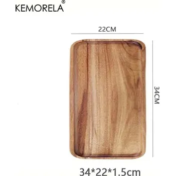 Elegantní bambusový čajový podnos z akácie | servírovací tác, dekorativní podnos - E