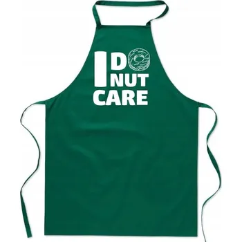 Kuchyňská zástěra KUCHYŇSKÁ ZÁSTĚRA zelená VALENTÝN dárek I DONUT CARE kobliha FA_457_z