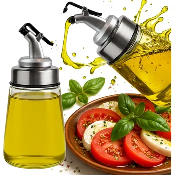 Nádoba na olej a ocet Pojemnik Szklany Dozownik 200 ml z nalewakiem na omáčku, olivový olej, olej, ocet