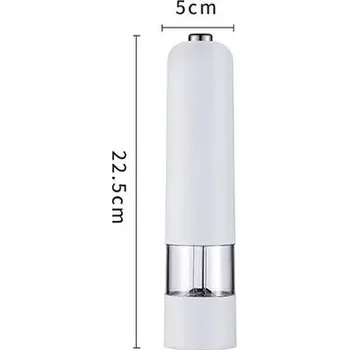 Mlýnek na koření Elektrický mlýnek na pepř a sůl s nastavitelnou hrubostí | elektrický mlýnek, kuchyňský pomocník - BÍLÝ