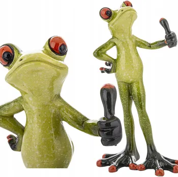 Figurka FIGURKA ŽÁBA UKAZUJÍCÍ PALEC 16x8x6cm 169646