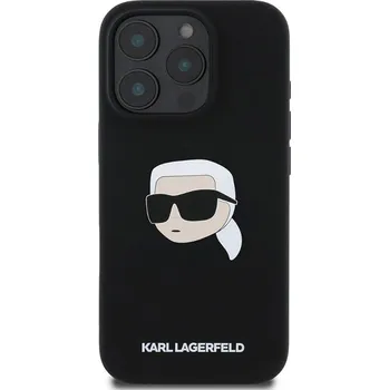 Pouzdro na mobilní telefon Karl Lagerfeld Liquid Silicone Karl Head MagSafe Zadní Kryt pro iPhone 16 Pro Černá Luxusní zadní kryt Karl Lagerfeld pro iPhone spojuje elegantní vzhled s praktickou ochranou. Stylový doplněk pro ka