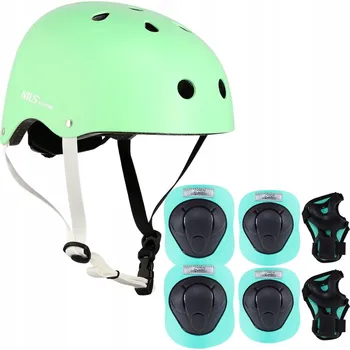Cyklistická přilba Dětská cyklistická helma nastavitelná + Sada chráničů na kolečkové brusle