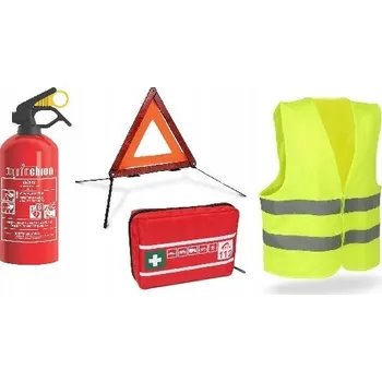 Autolékárnička Výstražný trojúhelník do auta + vesta + pouzdro