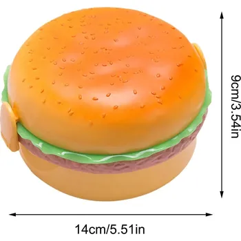 Svačinový box Kreativní svačinový termo box s přihrádkami s motivem hamburgeru | svačinový box, termobox - B