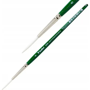 Umělecký štětec Syntetický štětec bílý řady 3006 č. 8