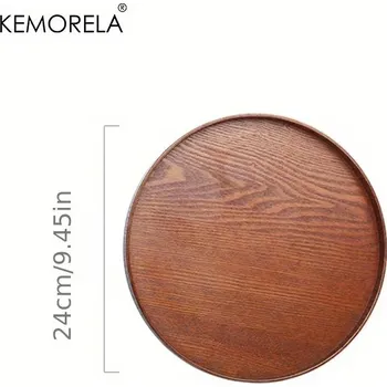 Kulatý servírovací tác ve farmářském stylu | dřevěný tác, servírovací tác - A