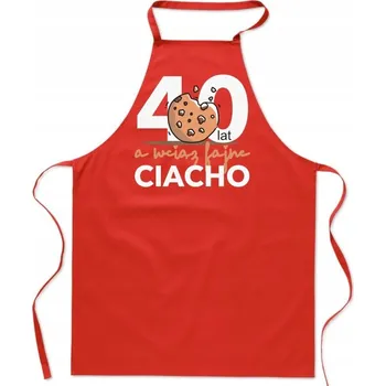 Kuchyňská zástěra KUCHYŇSKÁ ZÁSTĚRA červená NAROZENINY 40 let BÁBOVKA dámský dárek FA_467_cw