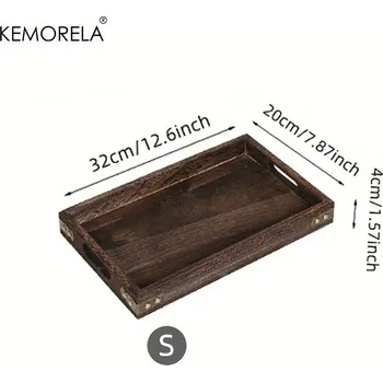 Dřevěný servírovací podnos na čaj a dezerty | servírovací podnos, dřevěný tác - S
