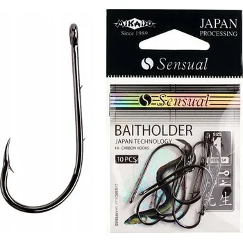 Rybářský háček Háčky na zem, háčky na plovák, s protihrotem, držák na nástrahu Mikado Sensual Baitholder 10 ks