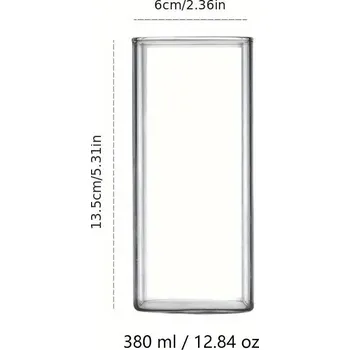 Sklenice Průhledná sklenice na ledovou kávu a čaj | designová sklenice, velká sklenice - Průhledný