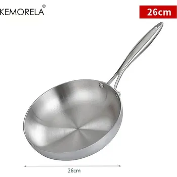 Pánev Nerezová pánev na steak bez povlaku na plyn i indukci | nerezová pánev, kuchyňské nádobí - 26 cm