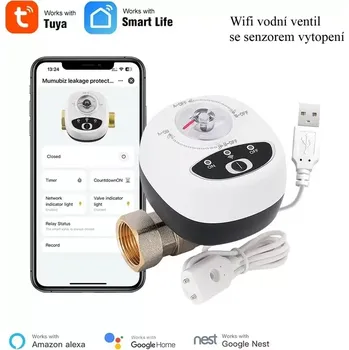 Ventil Tuya WiFi ventil na vodu a plyn DN20 (Tuya Wifi zavírač potrubí DN20)