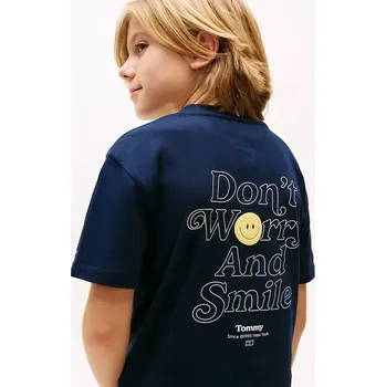 Chlapecké tričko Dětské bavlněné tričko Tommy Hilfiger černá barva, s potiskem, KB0KB09650 KB0KB09650.128.176.PPYA 99X, vel. 176