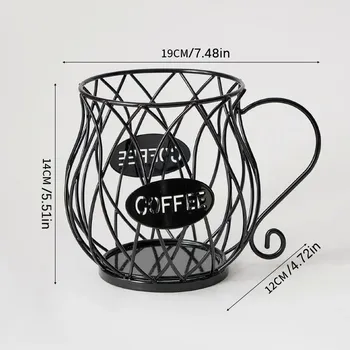 Stojan na kapsle Držák kapslí na kávu velký pro úsporu místa | úložný box, kapsle káva - B-černá