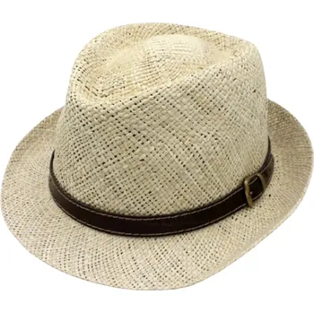 Klobouk Fiebig - Headwear since 1903 Slaměný klobouk s koženou stuhou - Trilby Velikost: 59 cm (L)