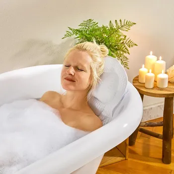 Die moderne Hausfrau Relaxační polštář do vany 4D 474491 bílá 41 x 7 x 42 cm